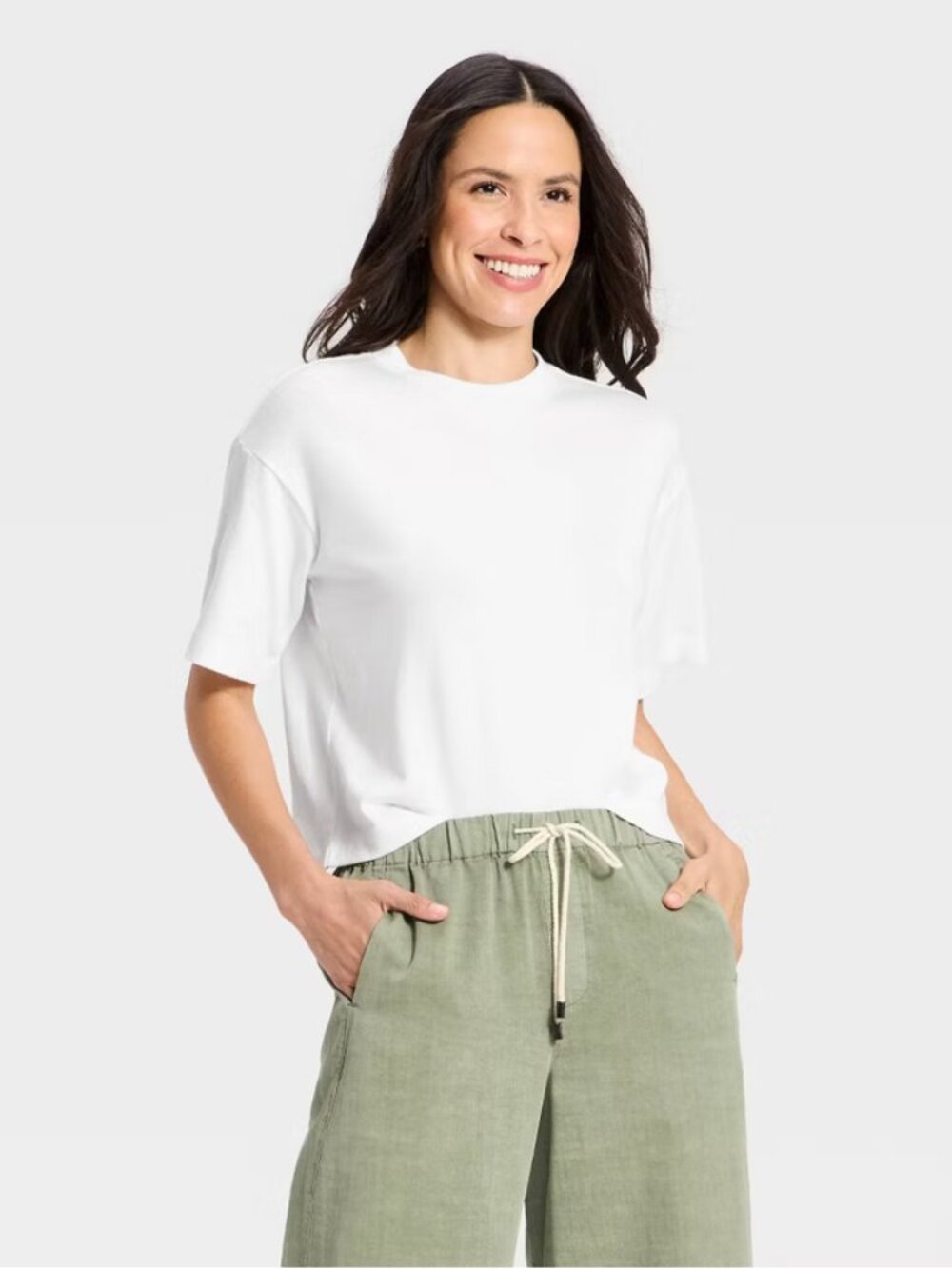 Womens Vintage Jersey Crew Neck T-Shirt - Universal Thread White M
